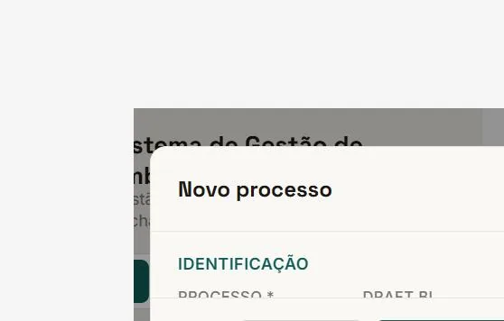 Criação de um novo processo de embarque
