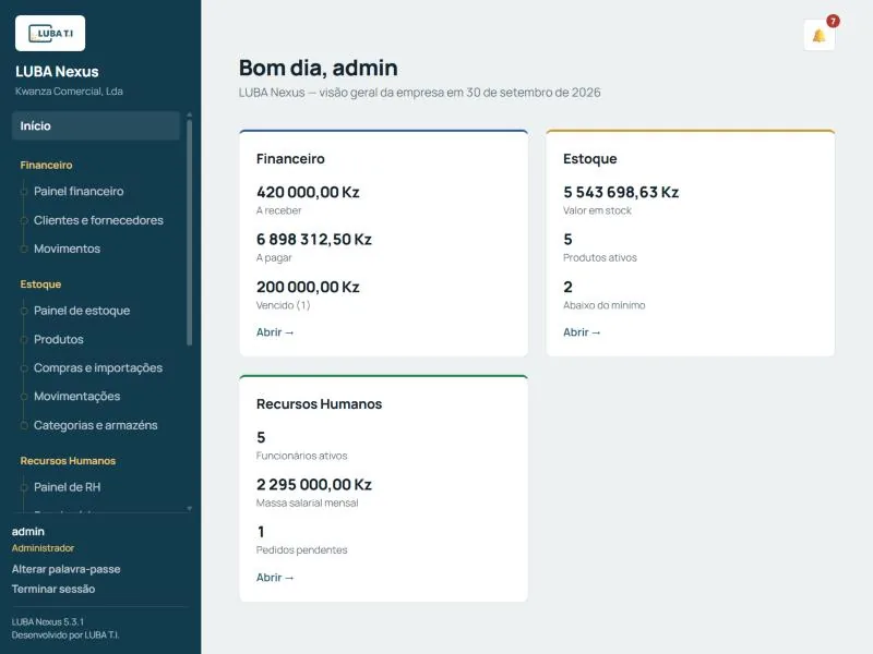 LUBA Nexus — Gestão Empresarial Integrada
